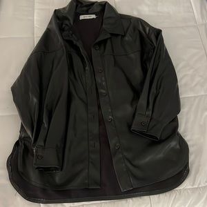 Brand: Do+Be Black leather cardigan/cover up